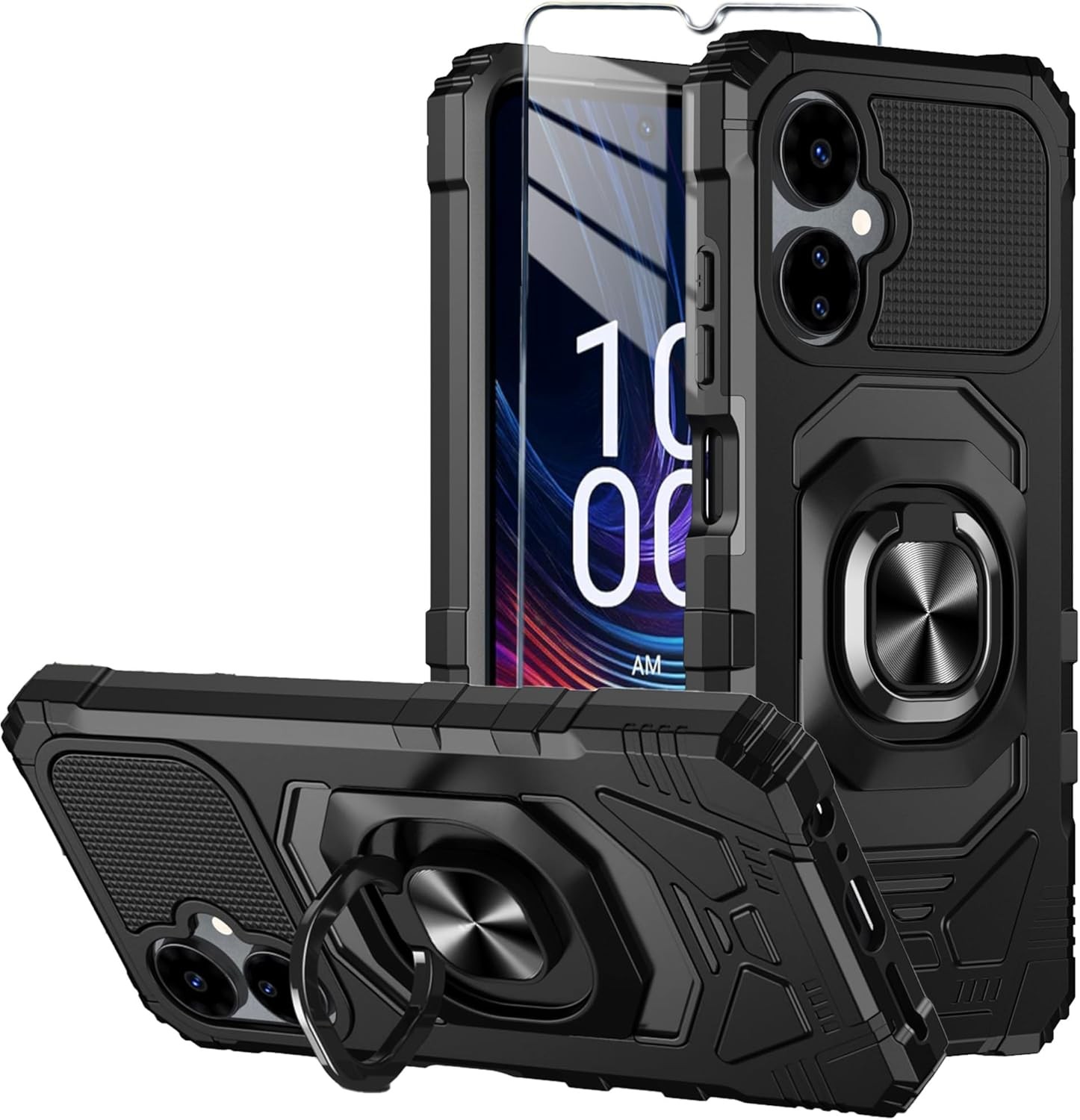 for Boost Mobile Celero 5G 2024 (6.5in) Case with Tempered Glass Screen Protecto