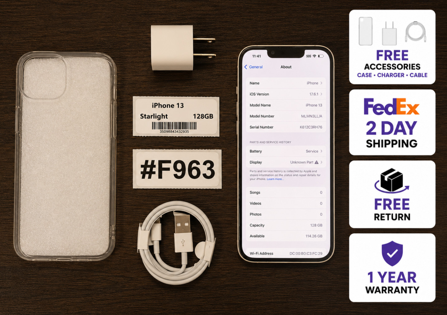 Apple iPhone 13 128GB Starlight – Tracfone Locked – Read Seller Notes
