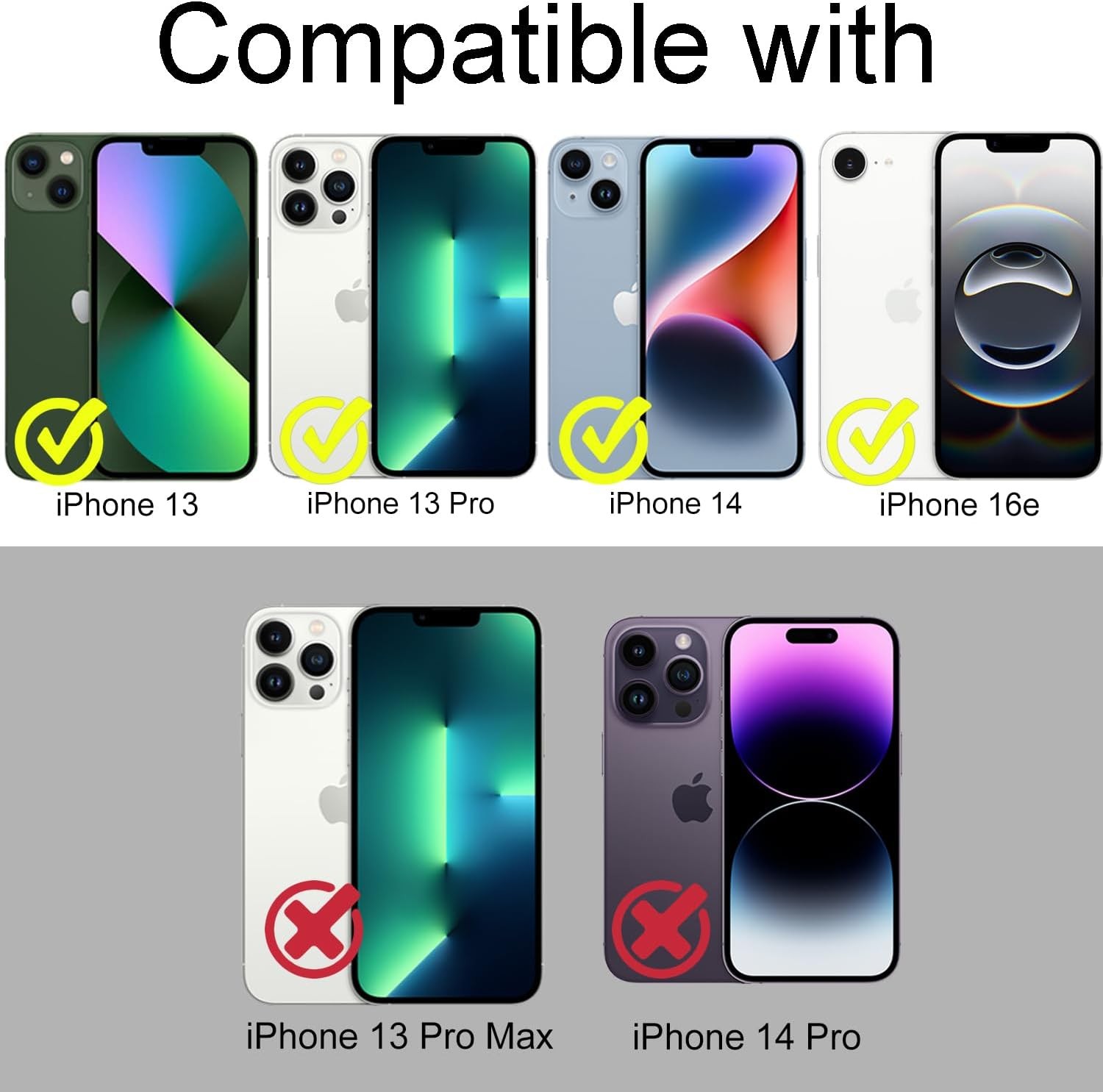 2PCS Screen Protector for iPhone 13 & iPhone 14 & iPhone 16e & iPhone 17e 6.1 In