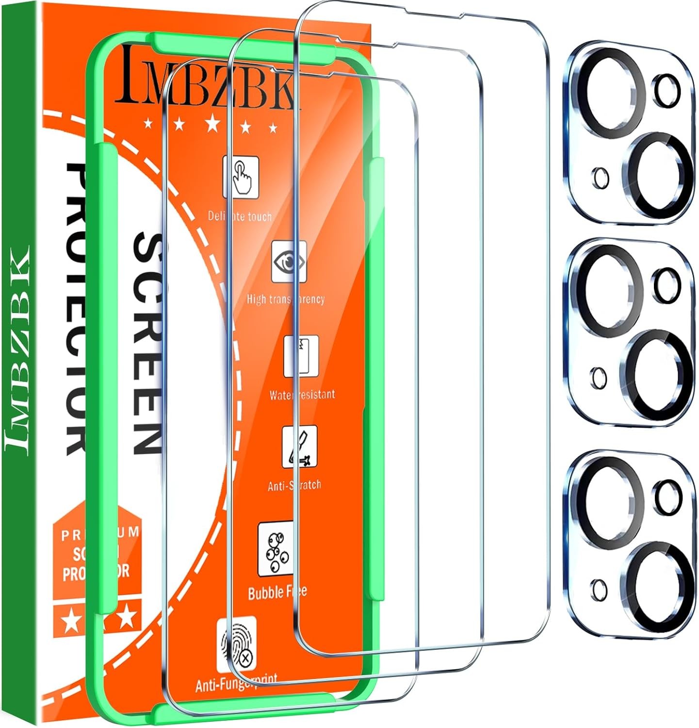 3 Pack Screen Protector for iPhone 14 with Camera Lens Protector, 9H Anti Scratc