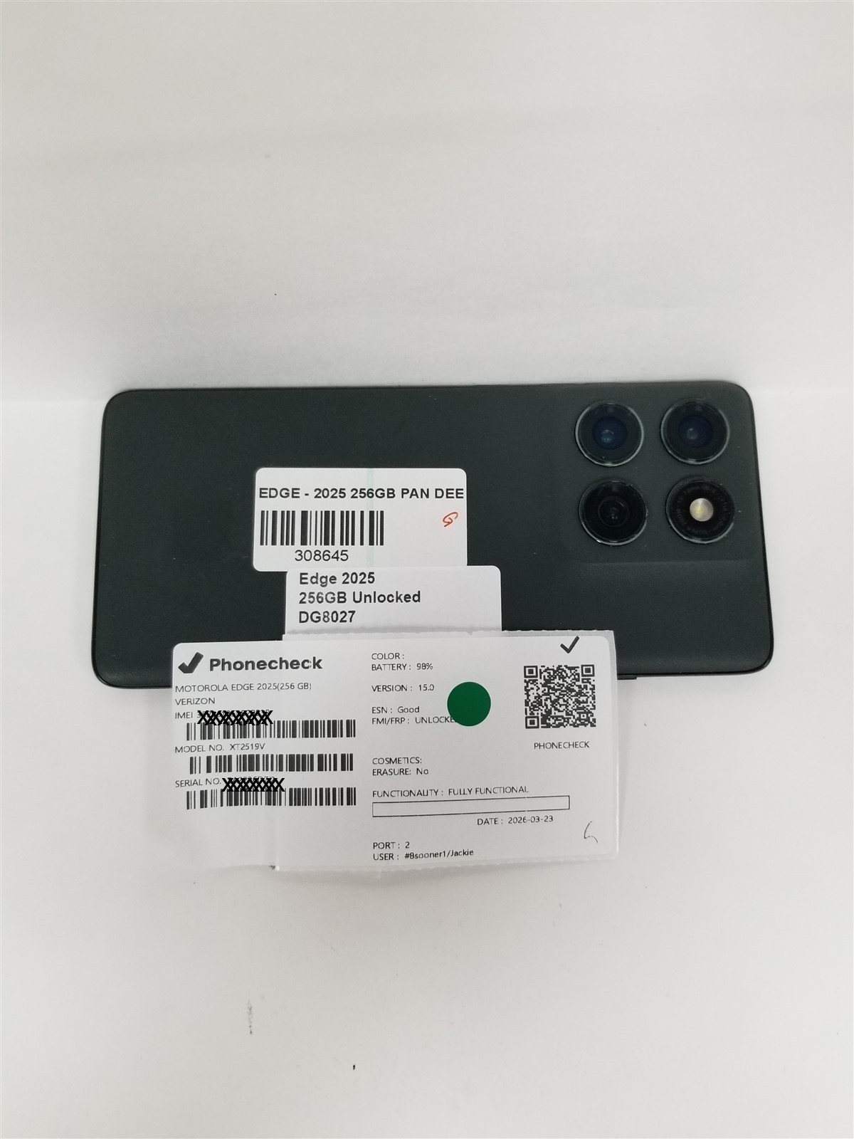 Motorola Edge 256GB Green XT2519V (Unlocked) – Fully Functional – DG8027