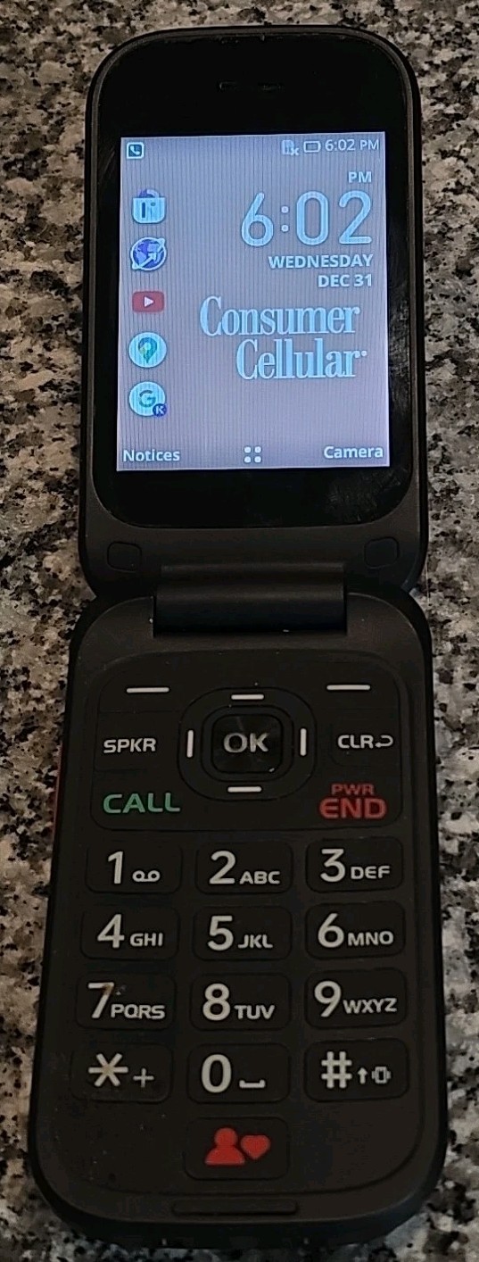 IRIS EASY FLIP, SH3320, 4G-LTE, E-Sim, Consumer Cellular, Prepaid, Senior, Big