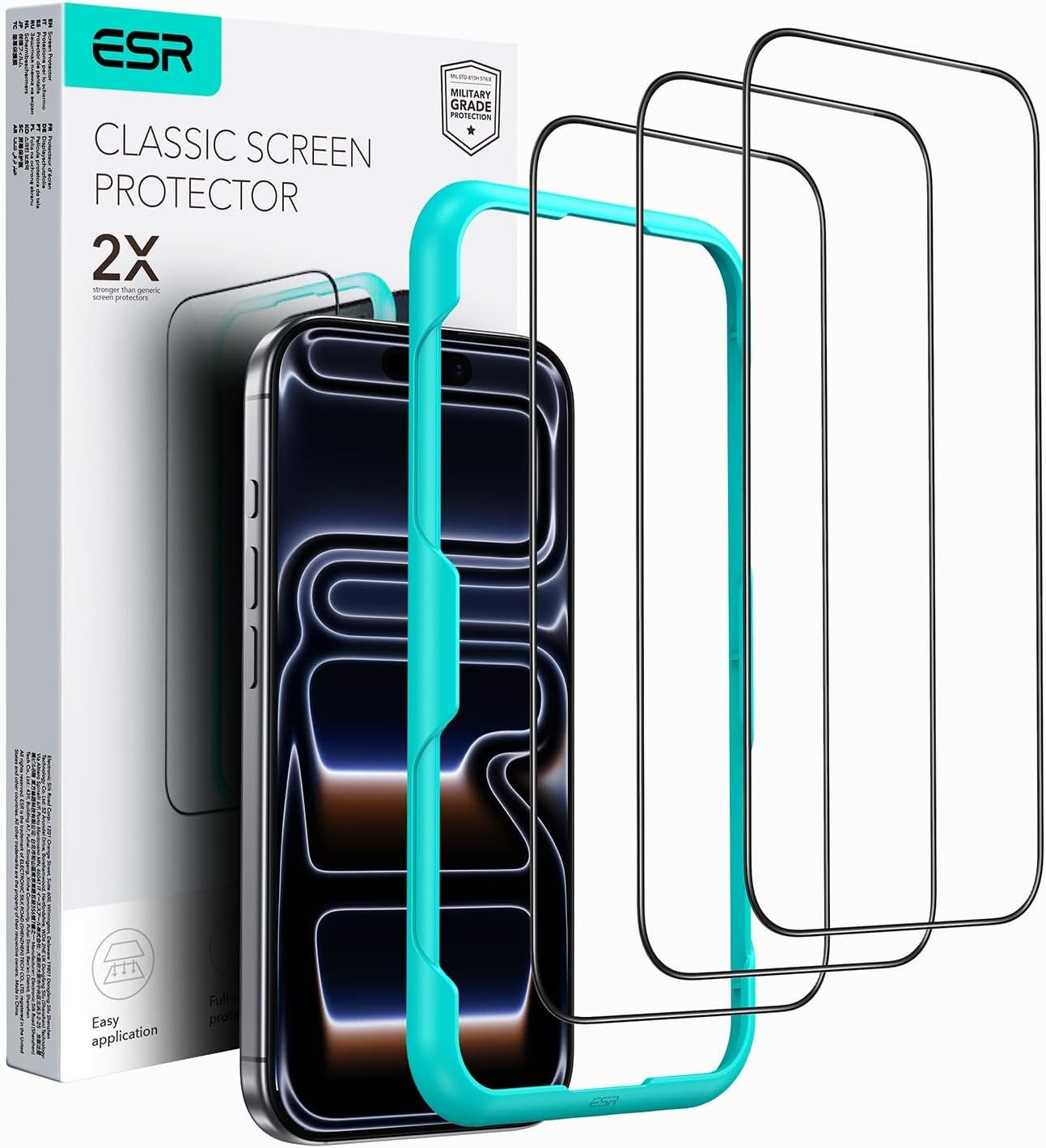 3PCS Screen Protector for iPhone 16 / iPhone 15 9H Hardness Military Grade Shatt