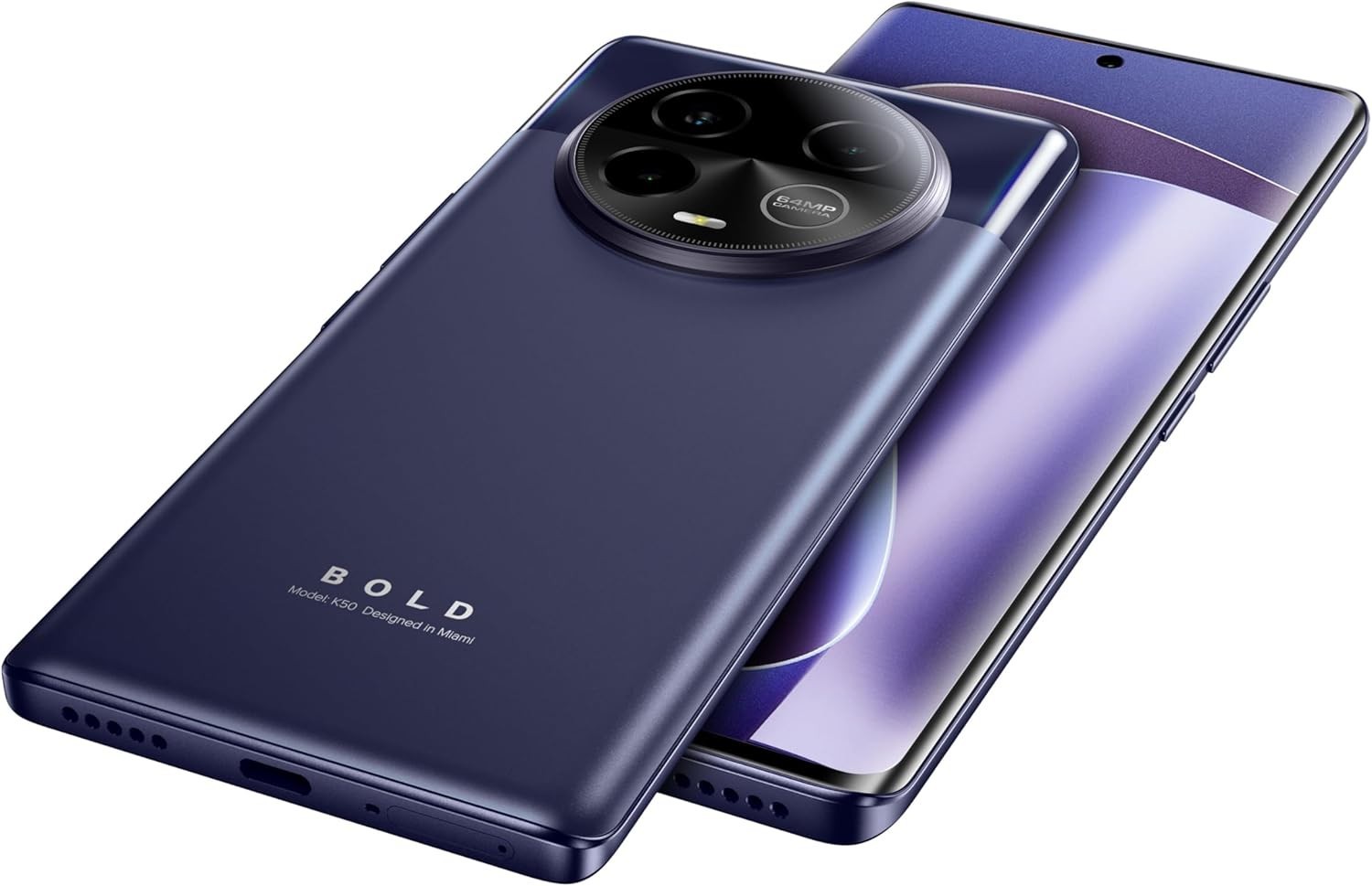 BLU|Bold K50|5G|Unlocked|6.7” FHD+ 3D AMOLED|256/8GB|Triple 64MP Camera|Purple