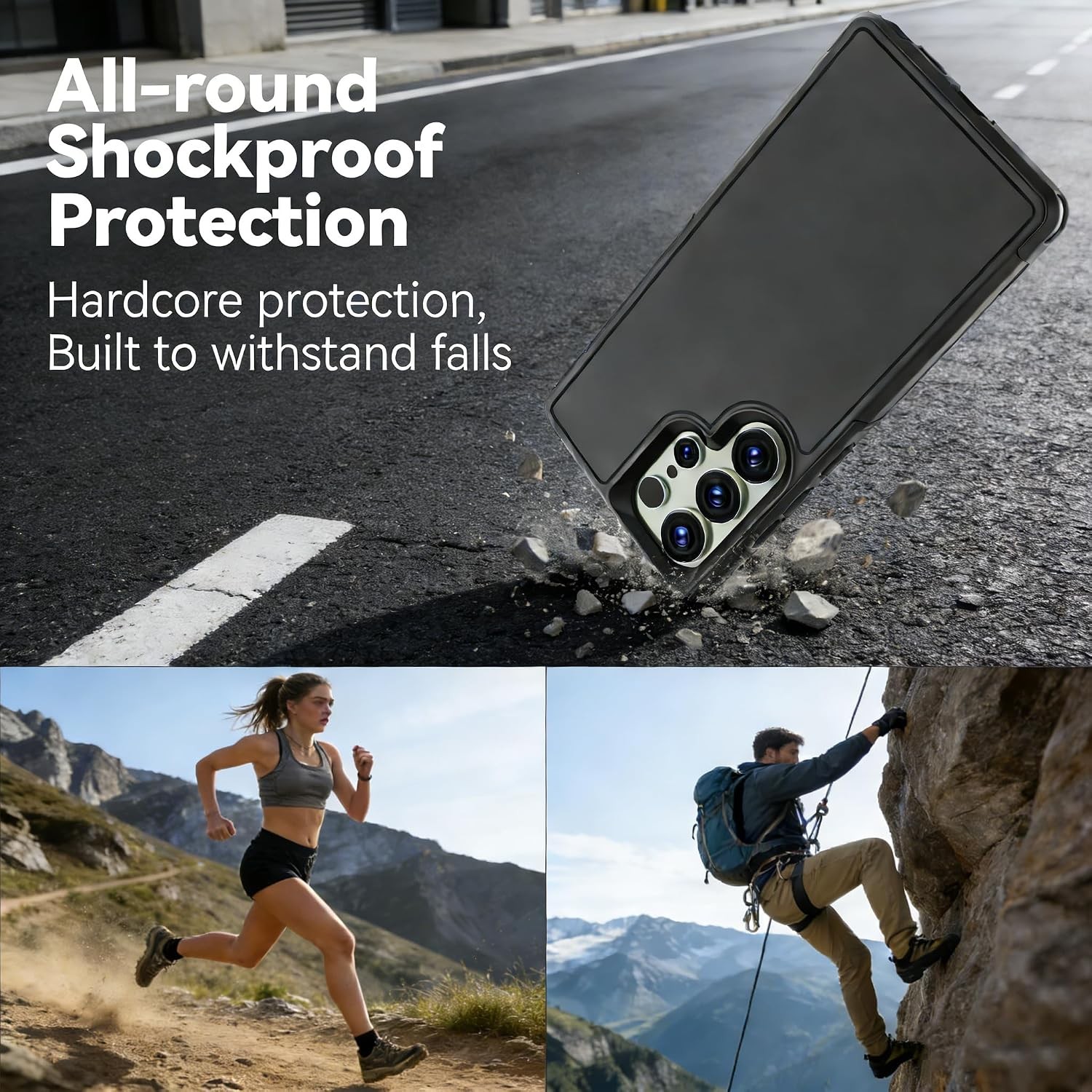 Samsung Galaxy S24 Ultra 4 in 1 Rugged Phone Case Set, Shockproof Military-Grade
