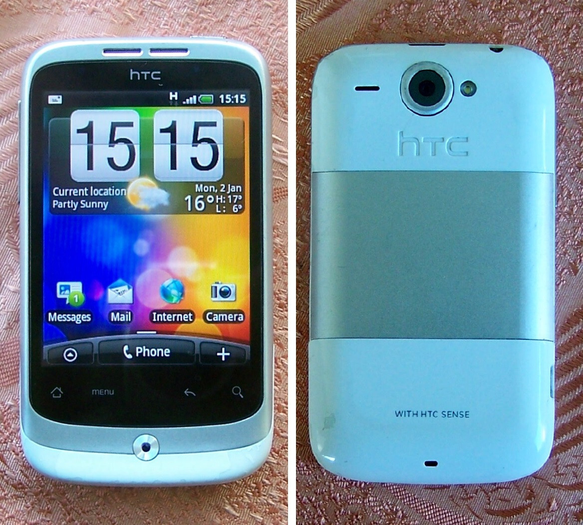 Original HTC Wildfire A3333 Smartphone Android 3G 5.0MP White-Silver Metallic