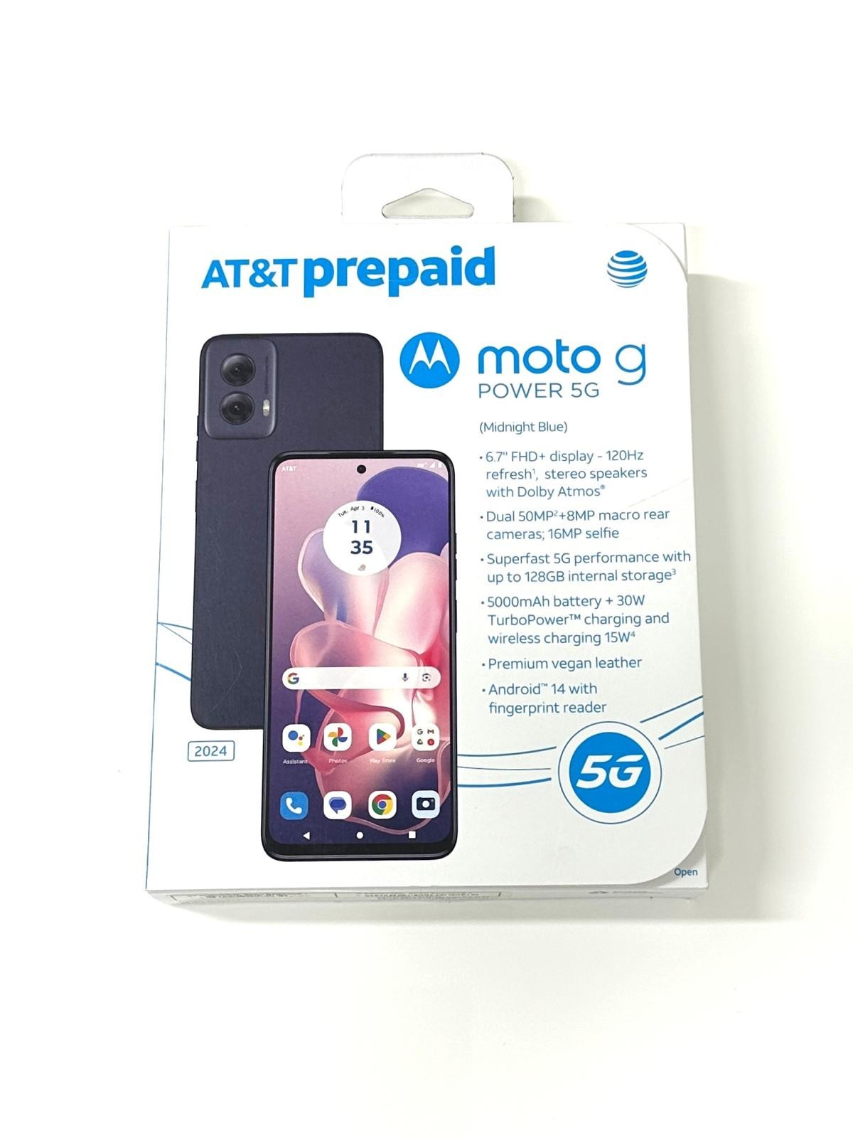 MOTOROLA MOTO G POWER 5G 2024 XT2415-3 128GB NEW AT&T LOCKED MIDNIGHT BLUE COLOR