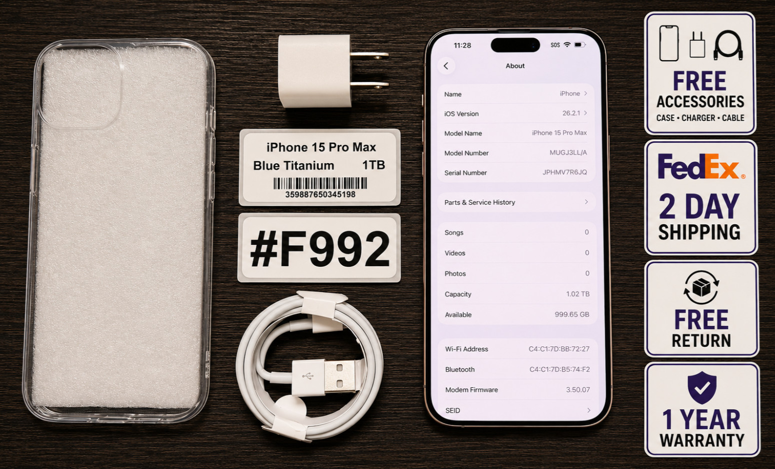 Apple iPhone 15 Pro Max 1 TB Black Titanium – Unlocked – Read Seller Notes
