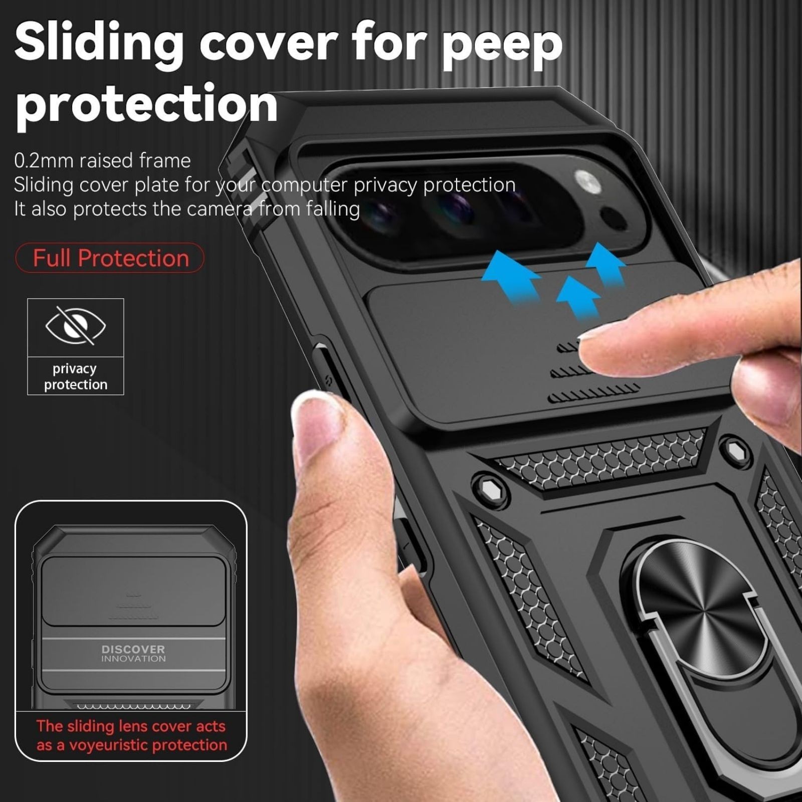Case for Google Pixel 9 Pro XL w/ Ring Holder Kickstand & 1x Screen Protector