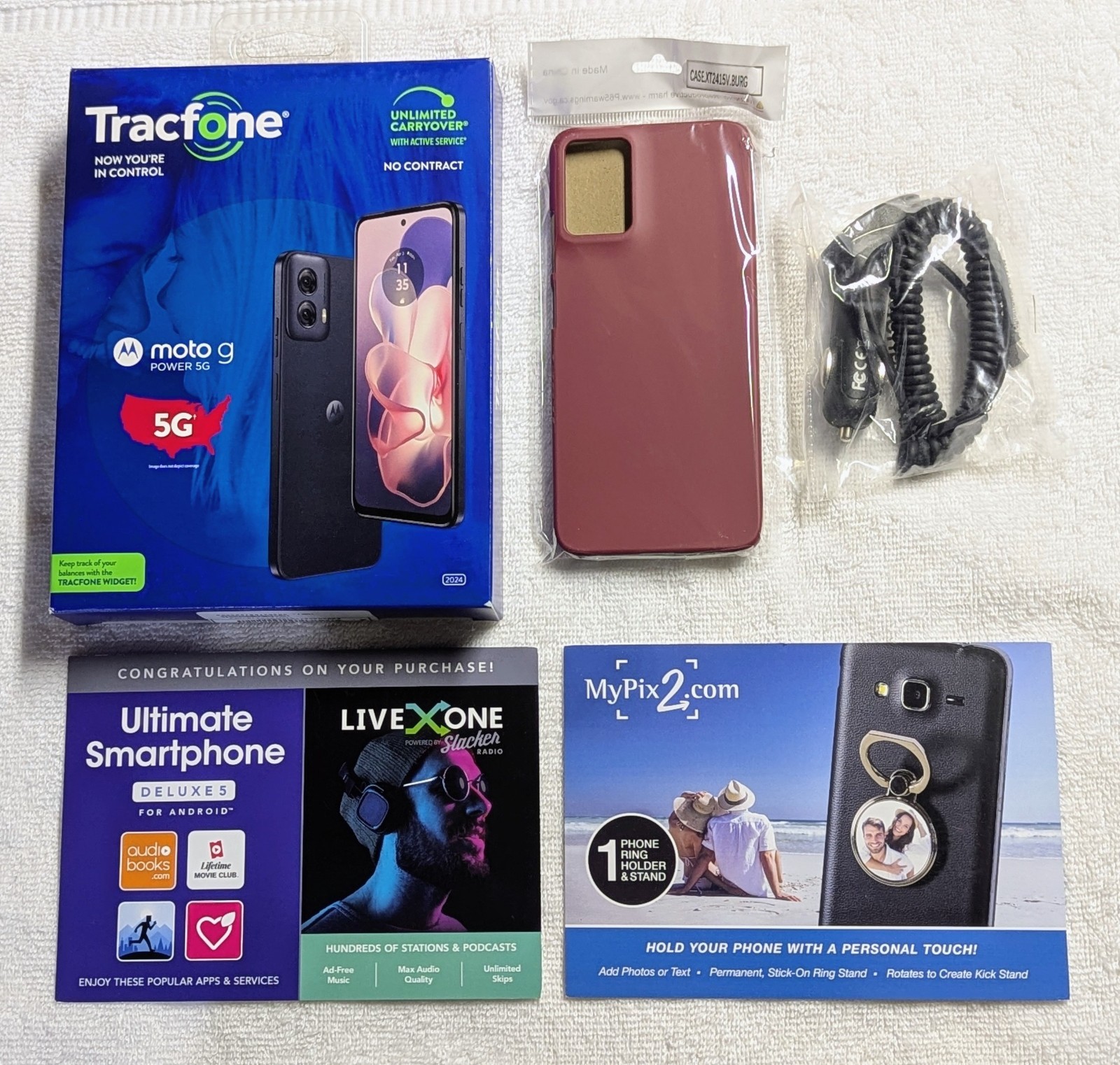 Moto G Power 5G 2024 6.7″ 8GB/128GB + 1 Year Tracfone Plan 1500 Min/Text/1.5 GB
