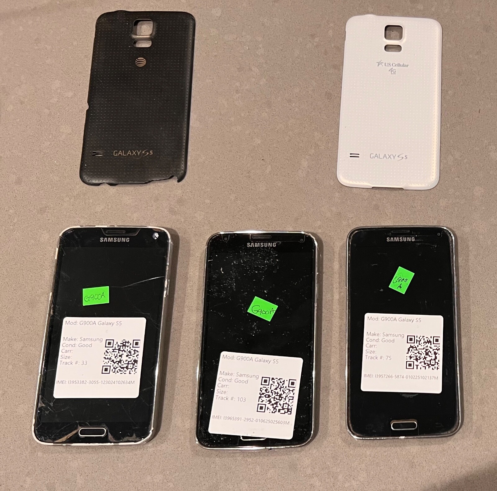 3 Defective Samsung Galaxy S5 (SM-G900A) 16GB – (AT&T) Smartphone