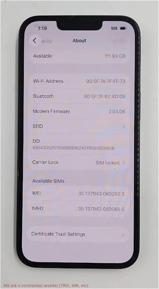iPhone 16e 128GB Black – UNKNOWN CARRIER