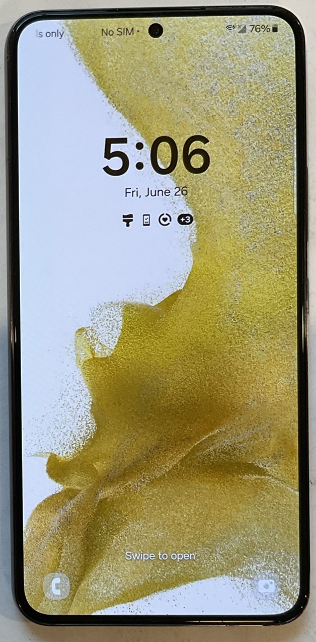 TESTED USED GSM UNLOCKED SAMSUNG GALAXY S22, SM-S901U 128GB ANDROID SMARTPHONE