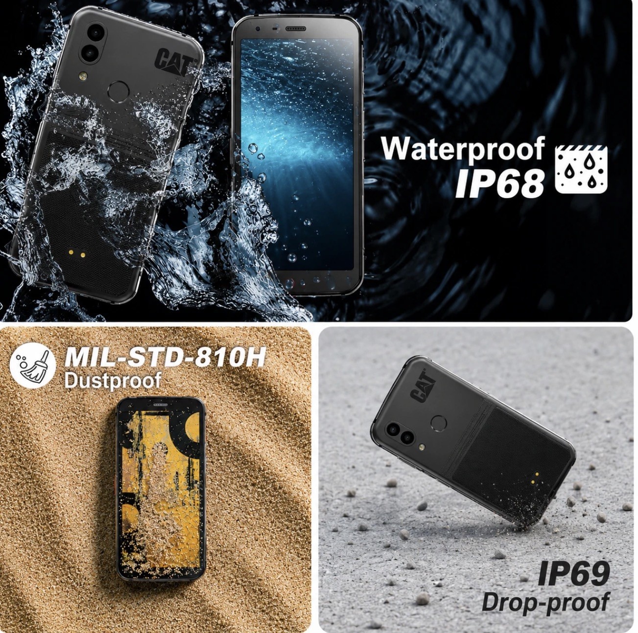 New CAT S62 Factory Unlocked (GSM/CDMA) 4G 128GB 5.7″ Rugged Android Smartphone