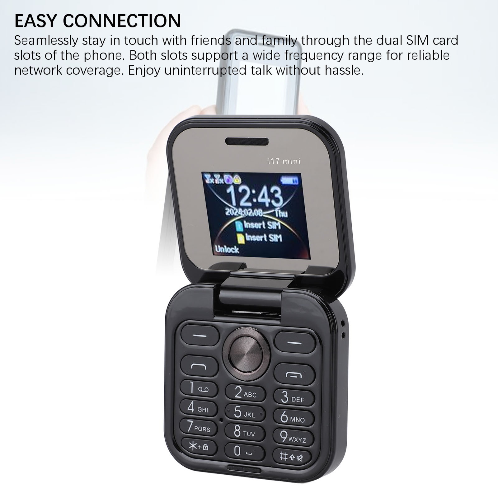2G Flip Tiny Cell Phone LED Flashlight HD Camera For Seniors Excellent❀