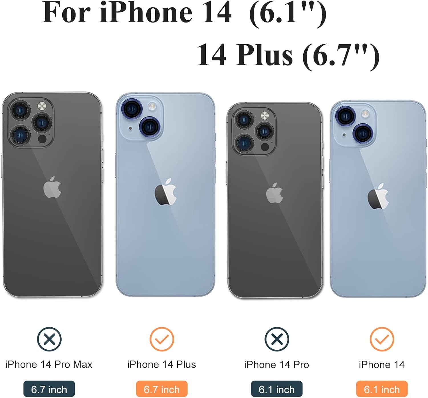 Camera Lens Protector for iPhone 14/Plus – Blue, Ultra Clear/Thin