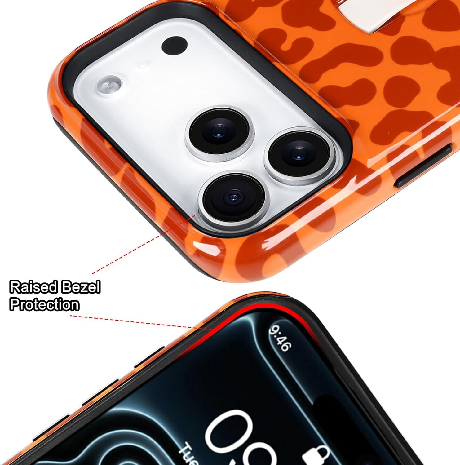iPhone 17 Pro Max Case with Finger Strap Kickstand, Stylish Chic Leopard Cheetah