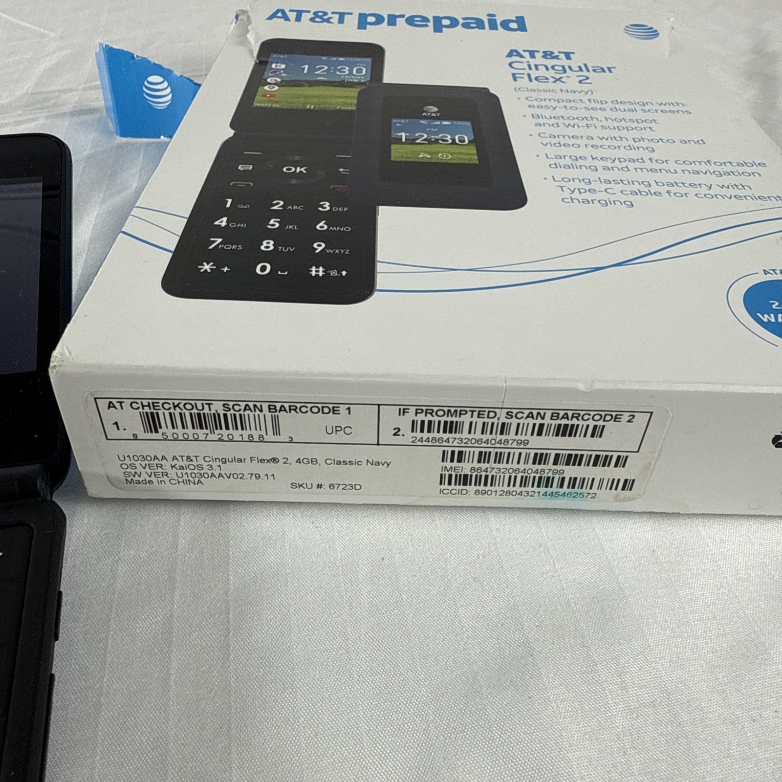 AT&T Prepaid Cingular Flex 2 Senior Flip Phone Easy Use Large Buttons TESTED 2F