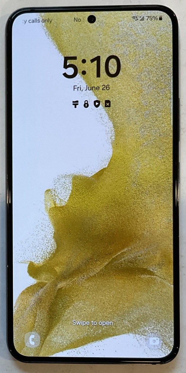 TESTED USED GSM UNLOCKED SAMSUNG GALAXY S22, SM-S901U 128GB ANDROID SMARTPHONE.