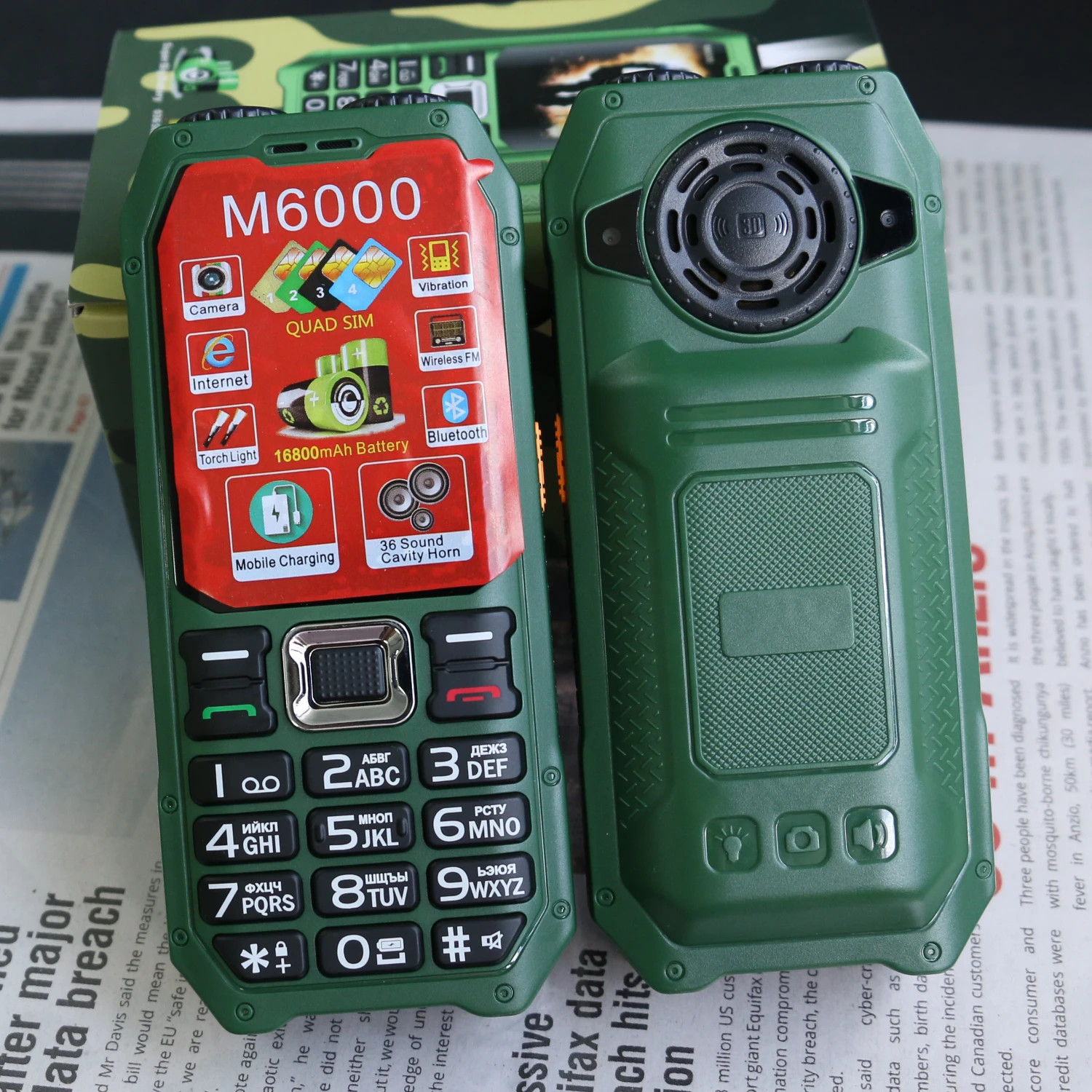 Durable Outdoor Senior Phone Magic Voice 4 Quad Sim Cards Large Battery Powerban