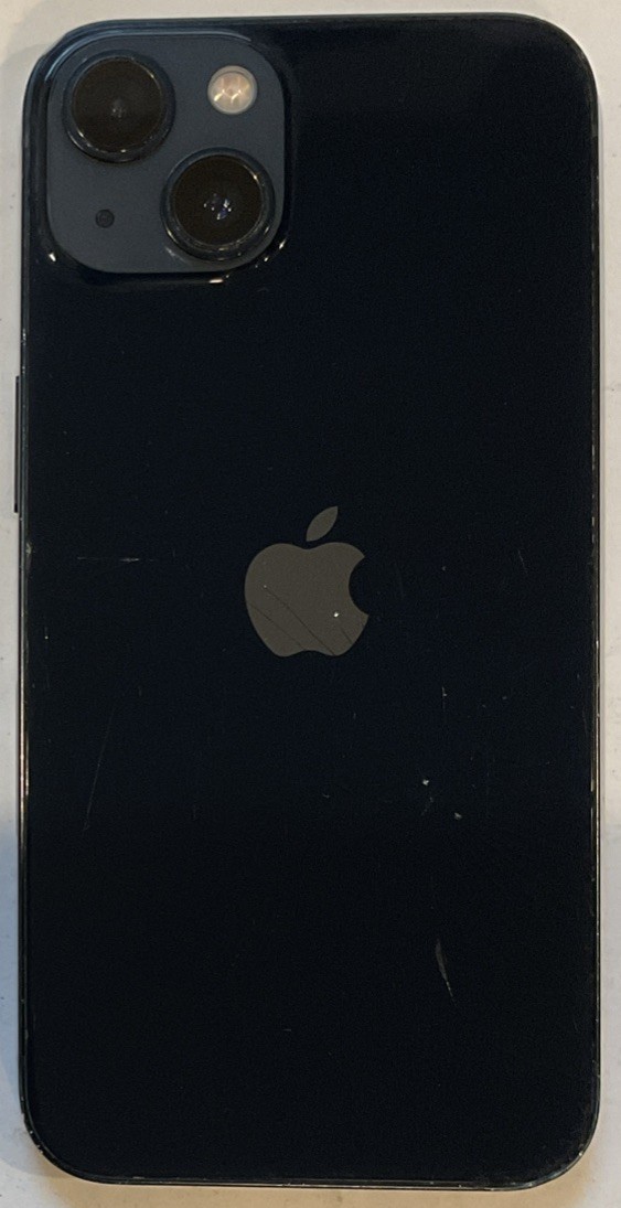 GSM UNLOCKED MIDNIGHT iPhone 13, 256GB A2482 MLAH3LL/A CRACKED BACK FOR REPAIR