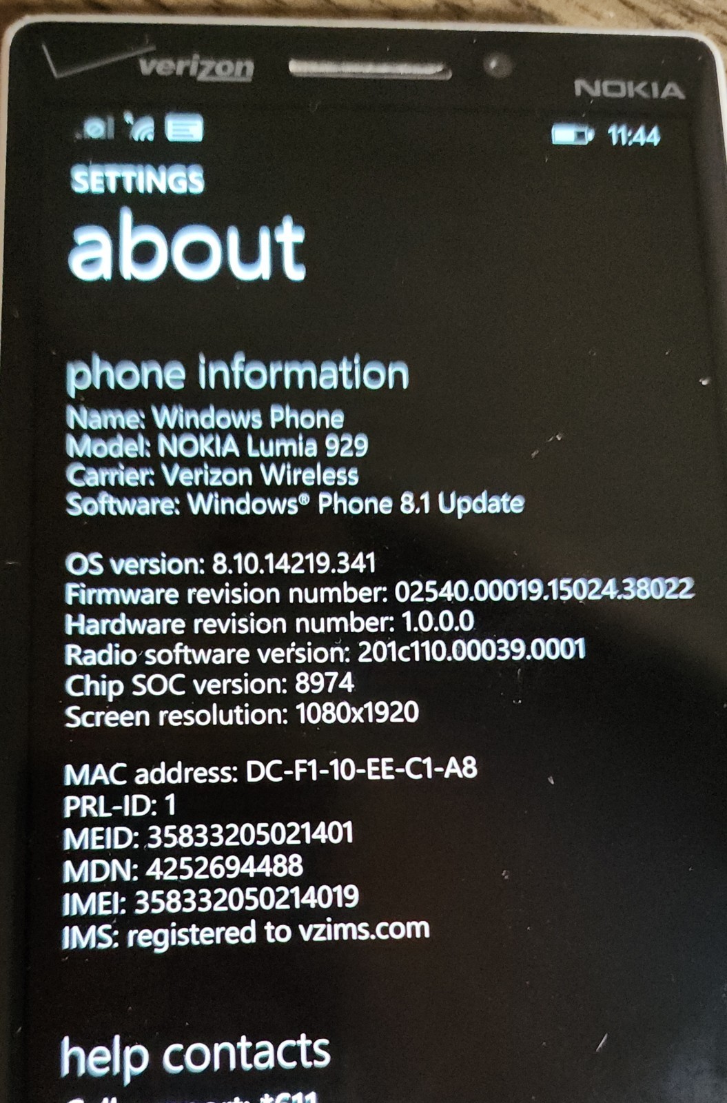 ​Nokia Lumia 929 Icon White 32GB (Verizon) Windows 8.1 – Loaded with 3000+ Songs