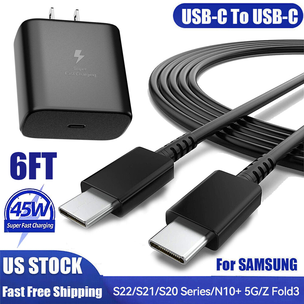45W Super Fast Wall PD Charger Type C USB-C For Samsung Galaxy Note S22 S21 S20