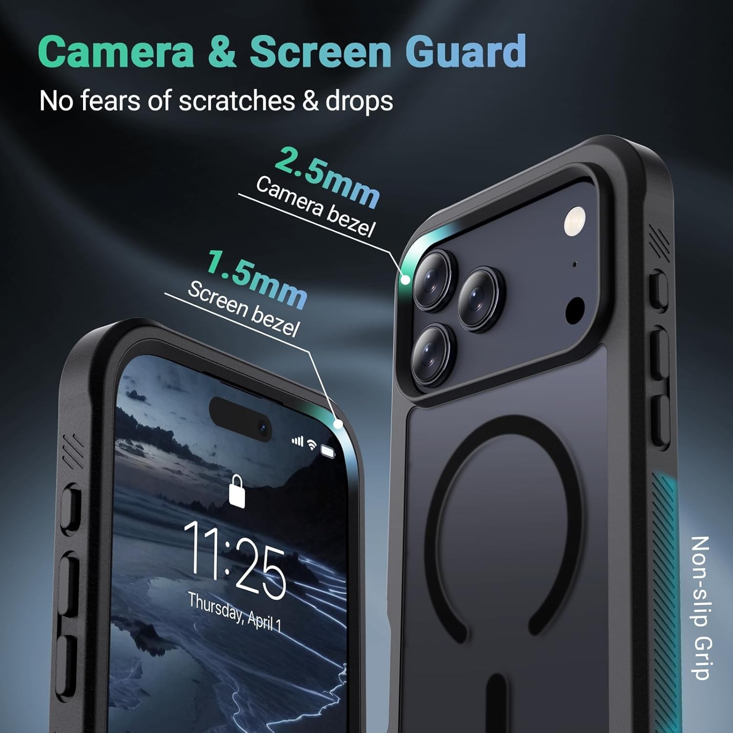 Magnetic for iPhone 17 Pro Max Case, Heavy Duty Protection, Shockproof 2-Layer B