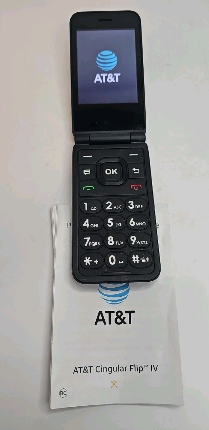 Flip Phone U102AA 4GB – Black w/Camera And Color Screens / Large Buttons- (AT&T)