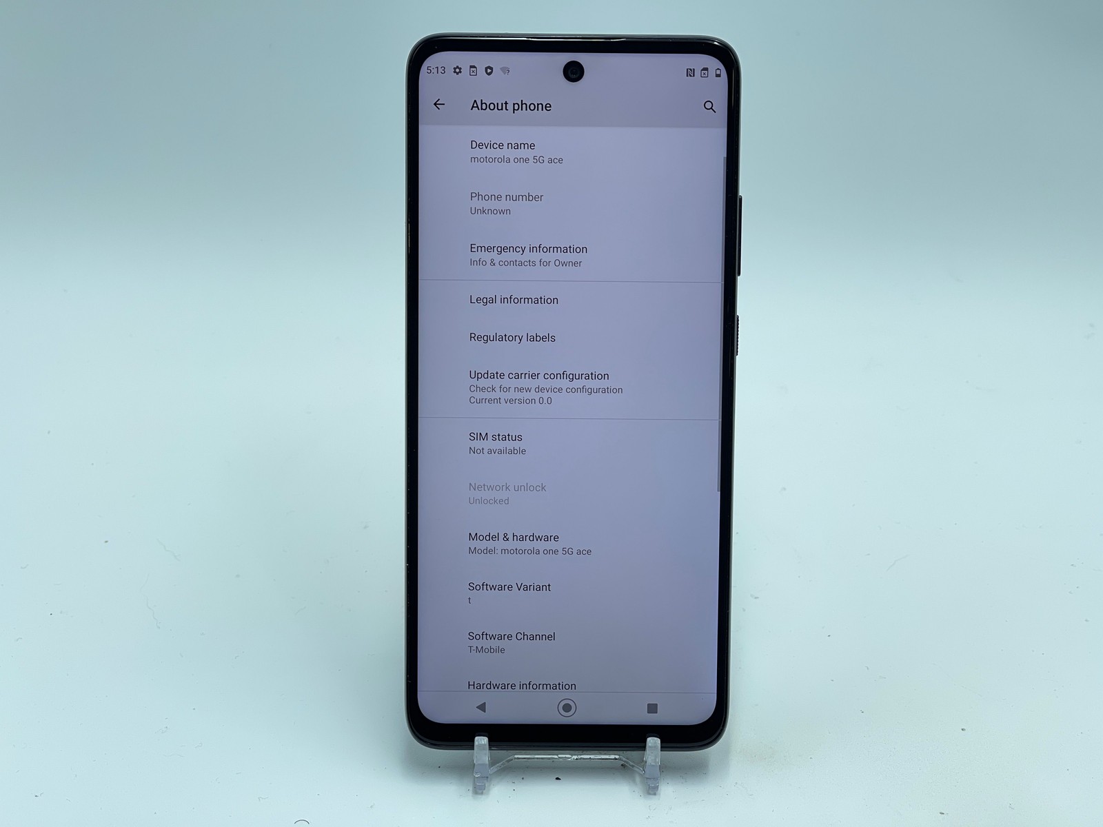 Motorola One 5G Ace 128GB XT2113-2 (T-Mobile-GSM Unlocked) Purple (E-0073)