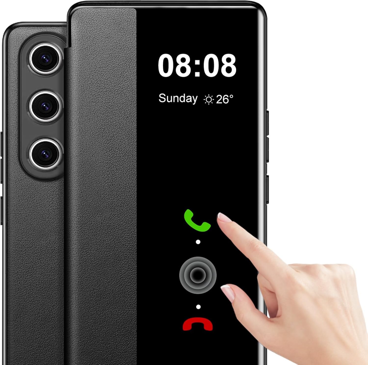 Samsung Galaxy S26 Ultra Case Flip Leather Clear S-View Touchable Window Cover