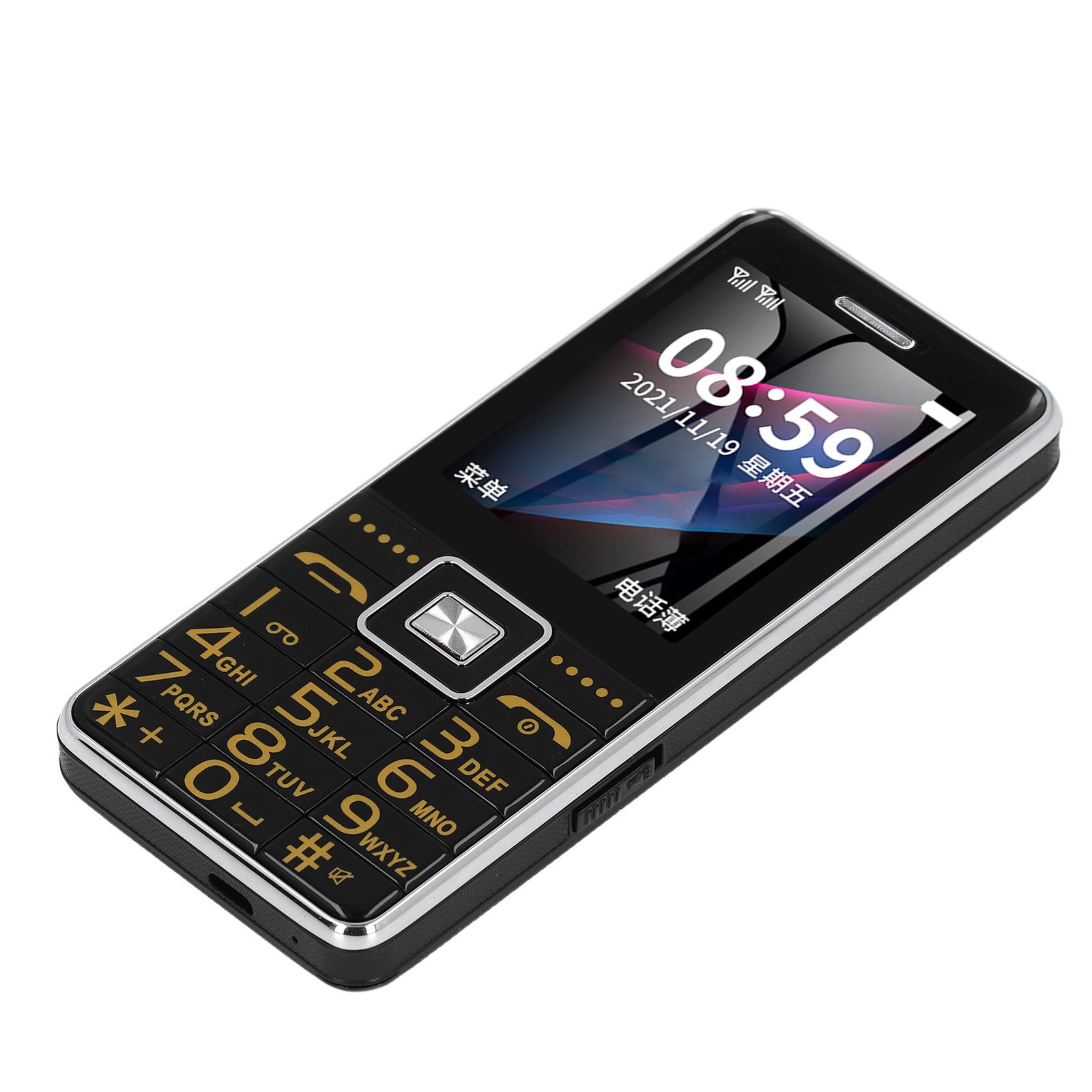 Big Button Cell Phone 2.4in Screen GSM Network 3 Card Slot Video Blutooth FM