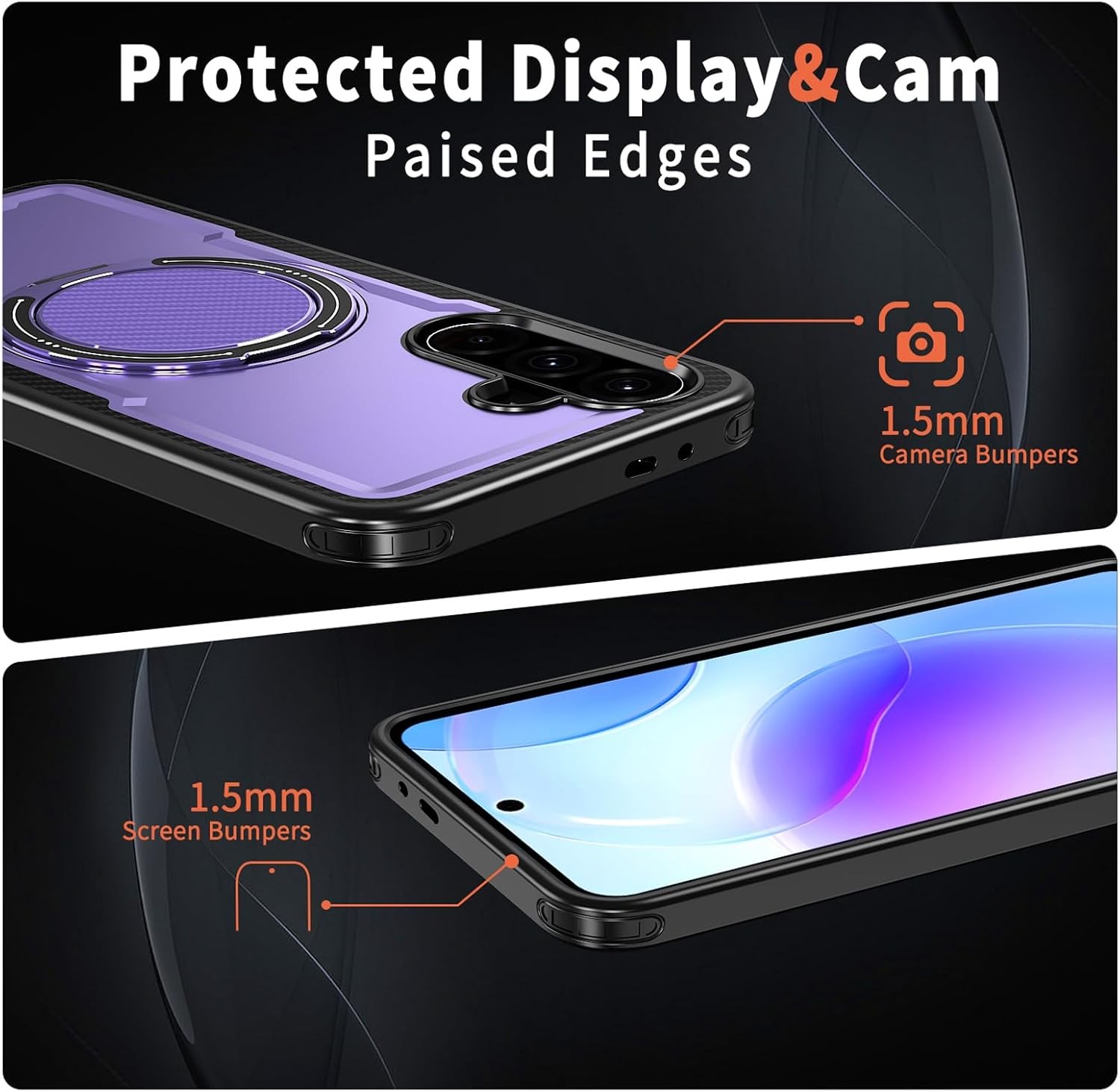 Phone Case & Tempered Glass Screen Protector for Samsung Galaxy A05s/A05 Slim Ru
