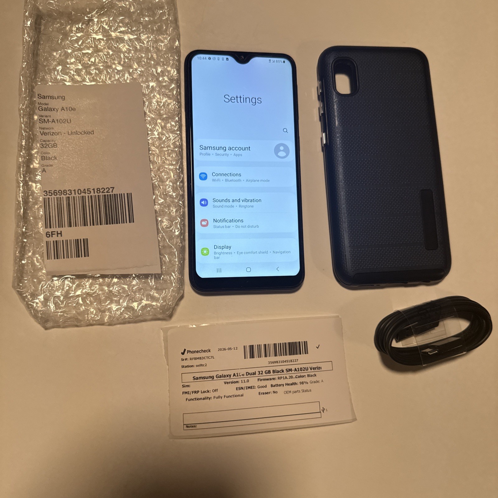 Samsung Galaxy A10e Black 32gb SM-A102U (Verizon / Unlocked) Mint Condition!