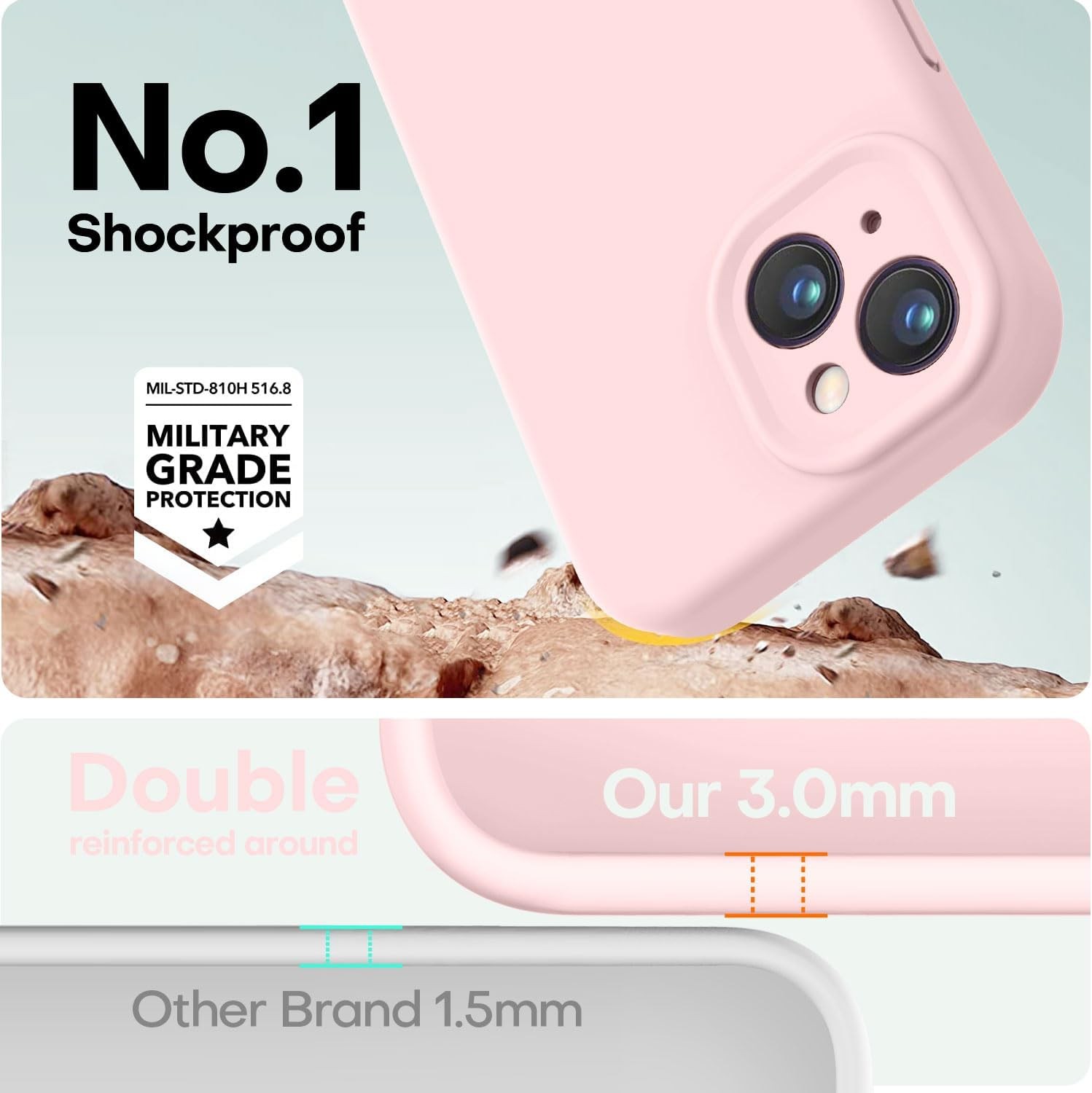 Premium Shockproof Silicone Case for iPhone 14 – Protective Phone Cover