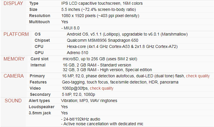 Xiaomi Redmi Note 3 Pro 5.5 in16&32GB ROM 2GB&3GB RAM 4G&3G Android Hexa-core