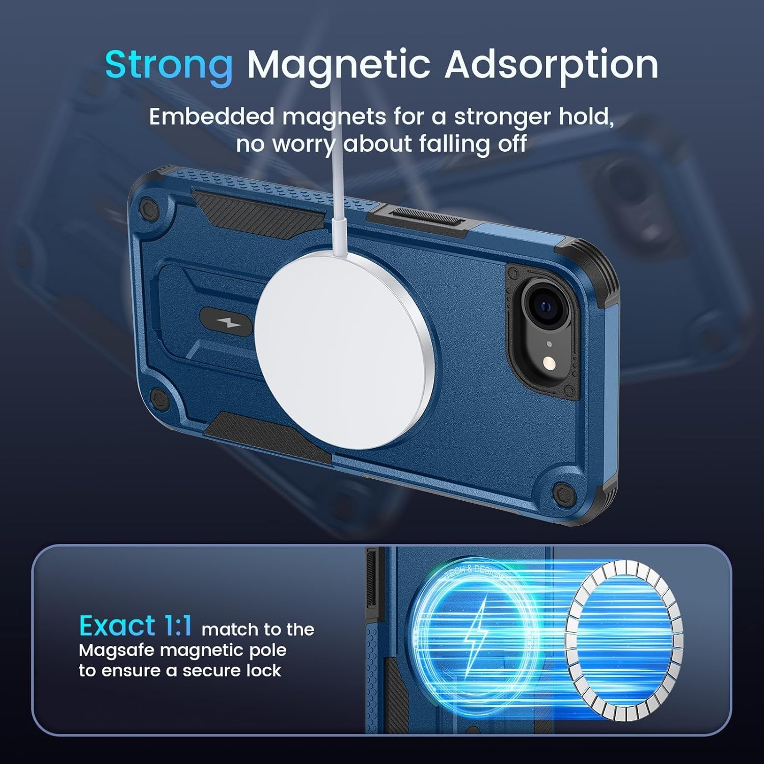 For iPhone 16e & 17e Case with Shockproof Protection & Screen Protector MagSafe