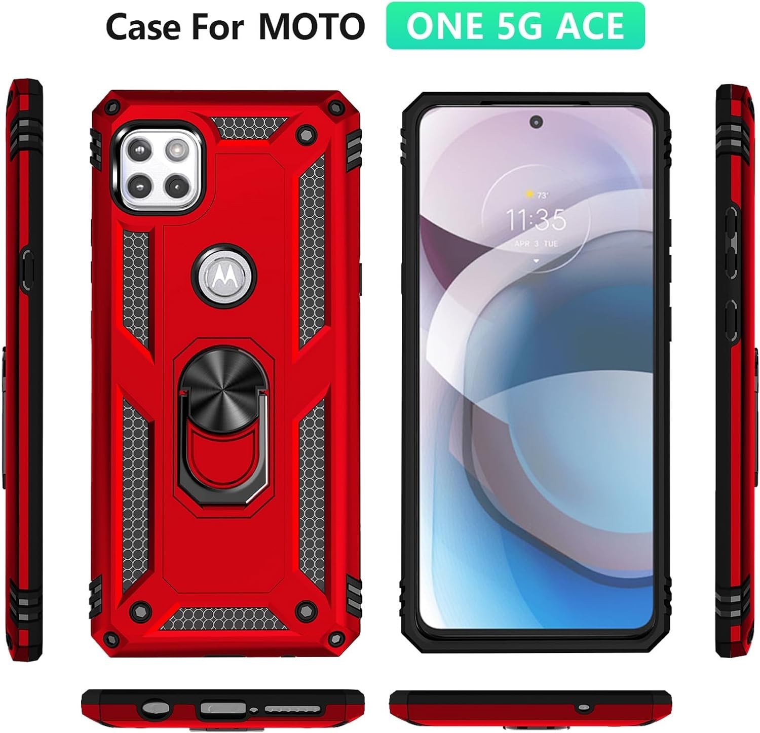 Moto One 5G Ace Case with HD Screen Protector (1Pack) Dual Layers Protective NEW