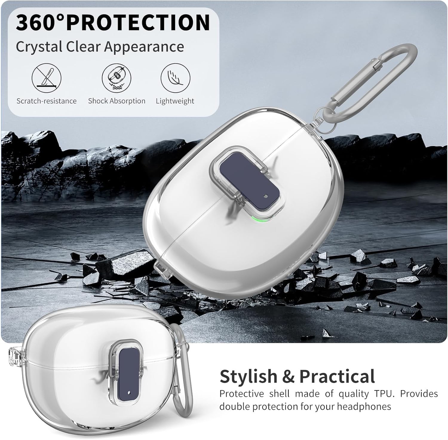 Secure Lock for Bose Ultra Open Earbuds Case(2024) Clear TPU Shockproof Cover