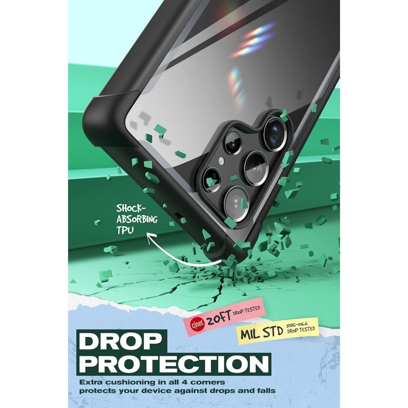 i-Blason Black Bumper Case for Samsung Galaxy S22 Ultra 5G (6.8 Inch) Transparen