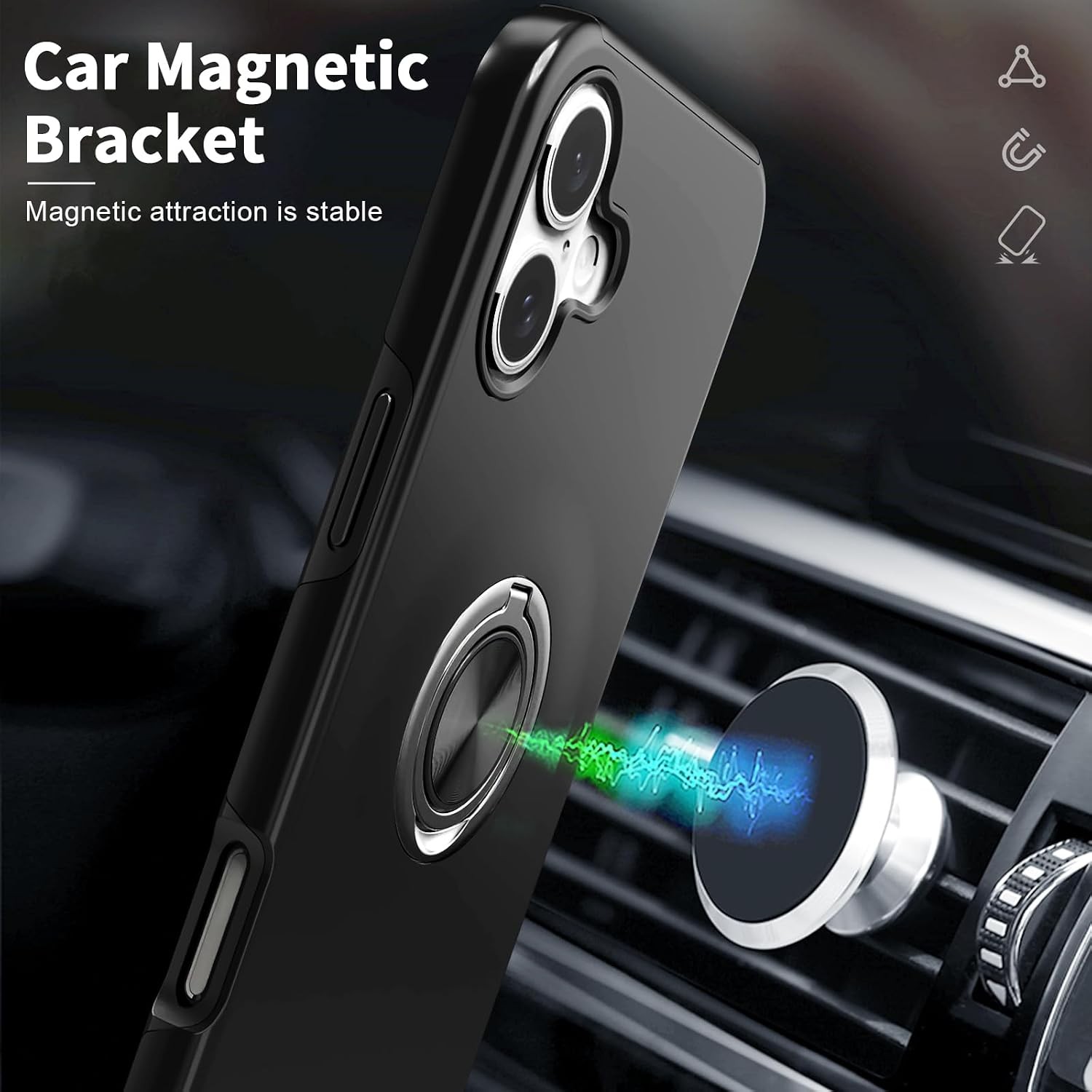 iPhone 17 Case with Screen Protector(Tempered Glass), Hybrid 2 in 1 Protective S