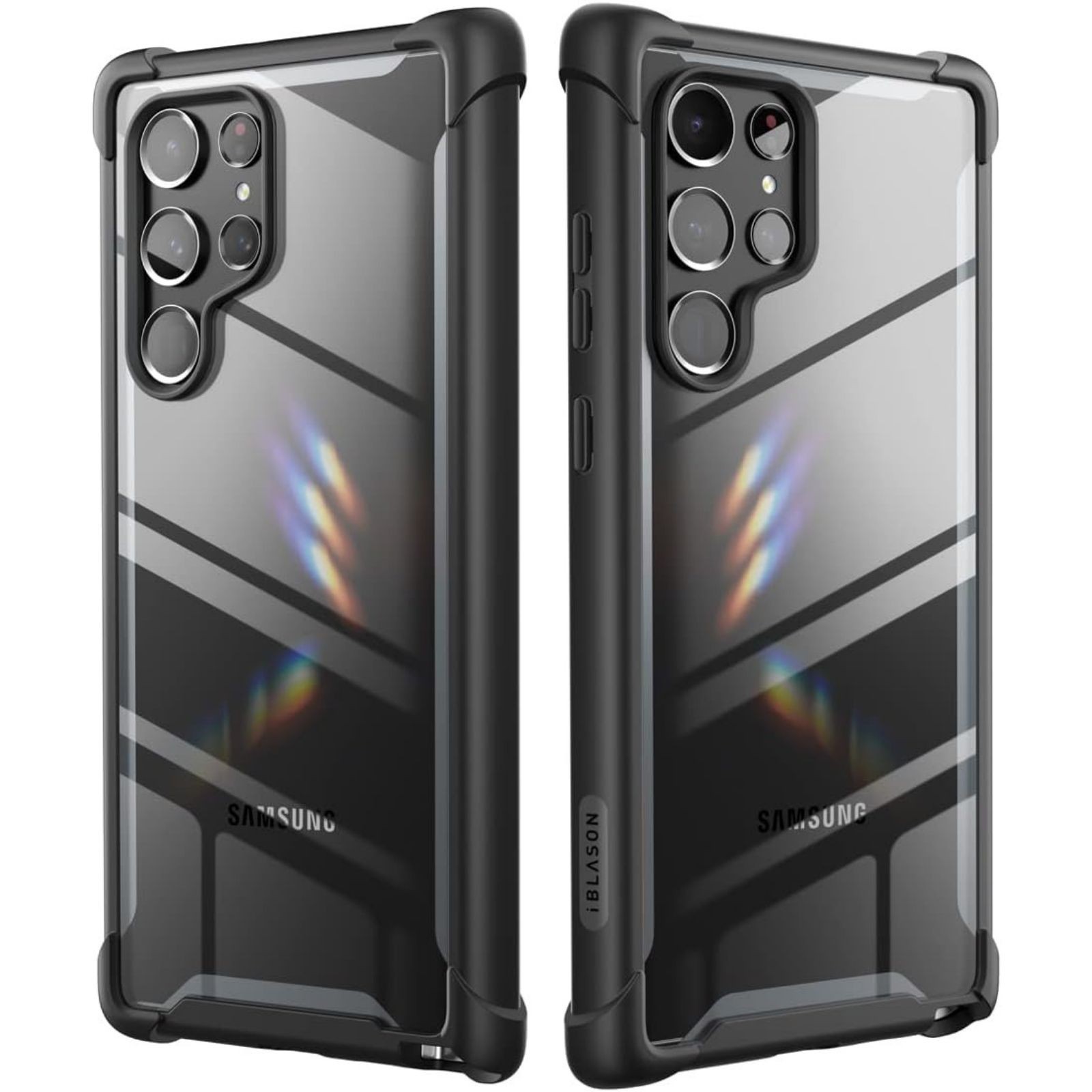 i-Blason Black Bumper Case for Samsung Galaxy S22 Ultra 5G (6.8 Inch) Transparen