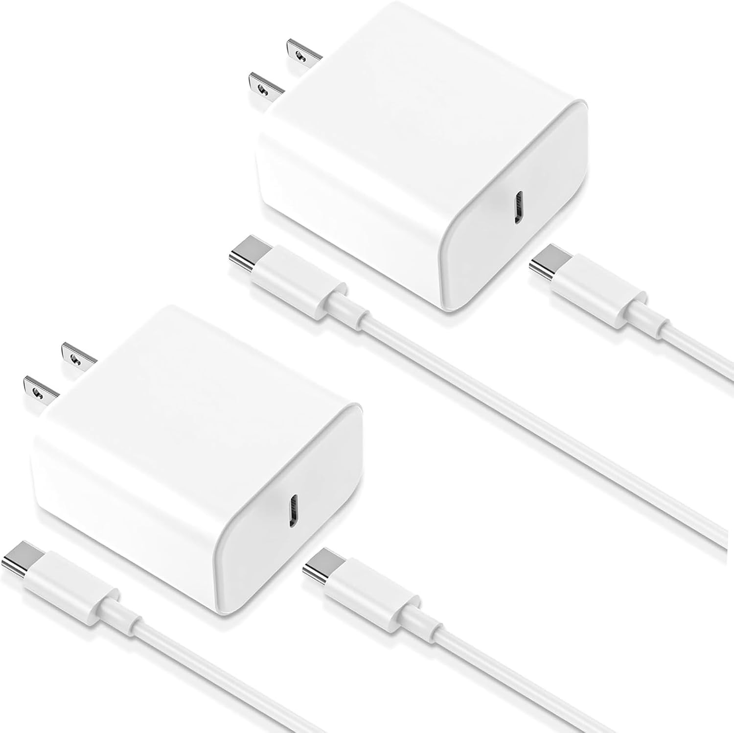 2-Pack 33W Fast Wall Charger with 6ft USB-C Cable for iPhone 15 16 17