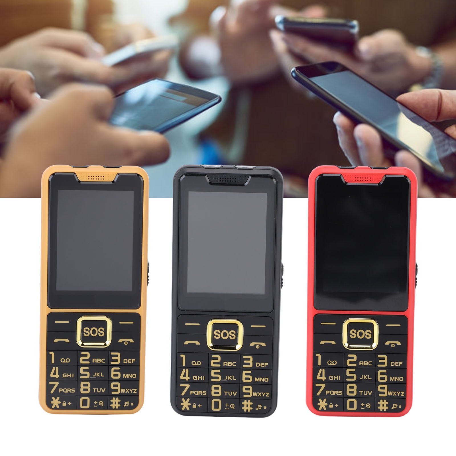 Big Key Phone Ultra Thin 2.6in 2 Flashlight BT 0.3MP Camera Voice Announcement