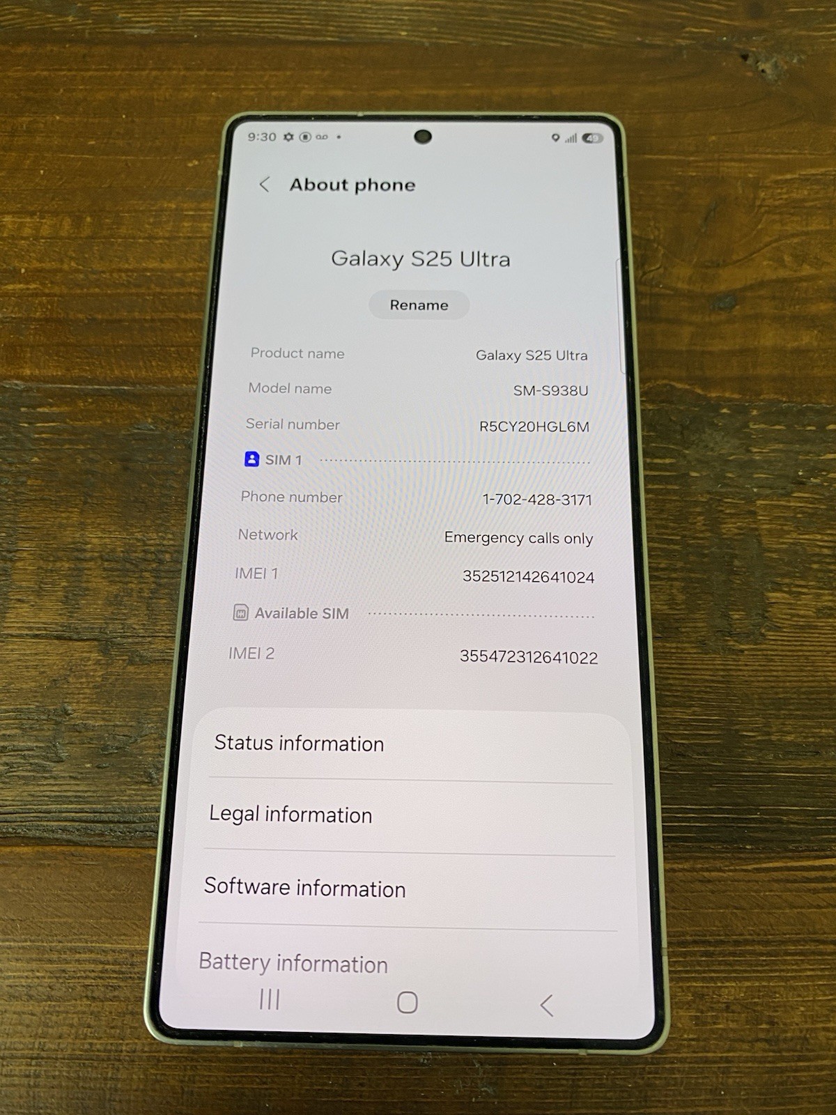 Samsung Galaxy S25 Ultra 256GB Titanium Silver SM-S938U T-Mobile Only MINT