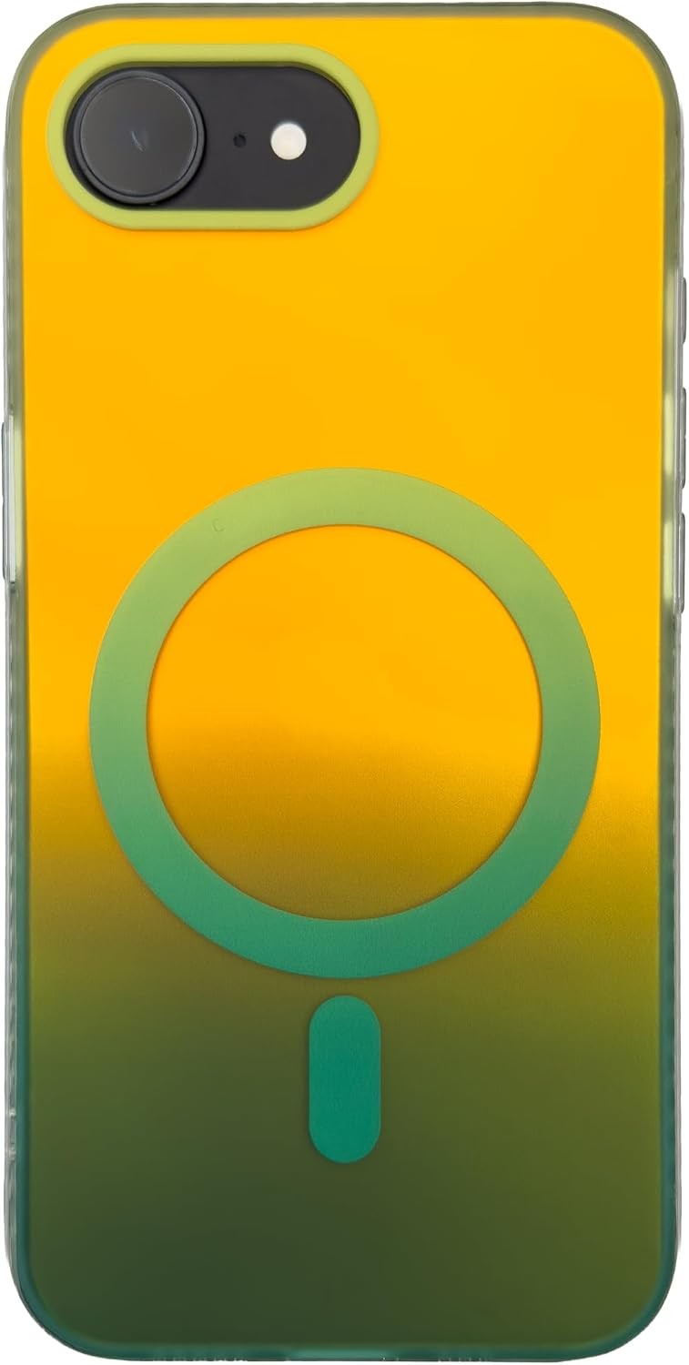 1. For iPhone 16E Gradient Case, Green Yellow Multi-Color Ombre Design, Impact-R
