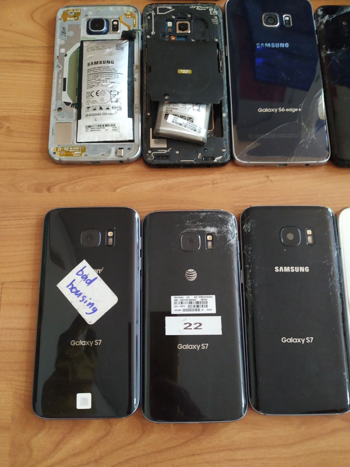 Lot of 15 Mixed model Samsung Galaxy S9+/S9/ S8+/ S8 / S7 / S6edge/S6 for parts