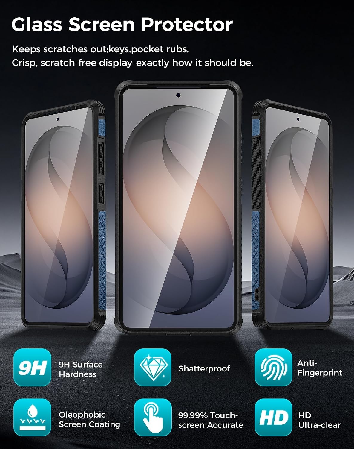 4-in-1 Samsung Galaxy S26 Ultra Case with Belt Clip, Glass Screen Protector & Ki