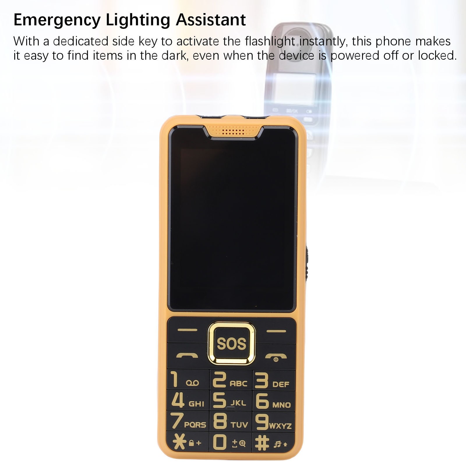 Big Key Phone Ultra Thin 2.6in 2 Flashlight BT 0.3MP Camera Voice Announcement