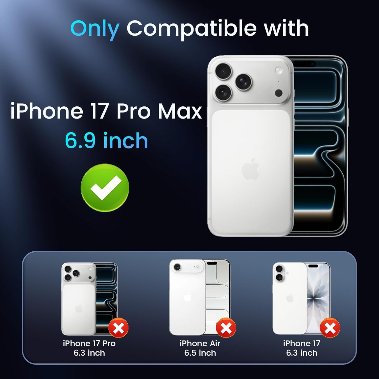 3 in 1 for iPhone 17 Pro Max Case, Invisible Kickstand, HD Screen Protector, Cam